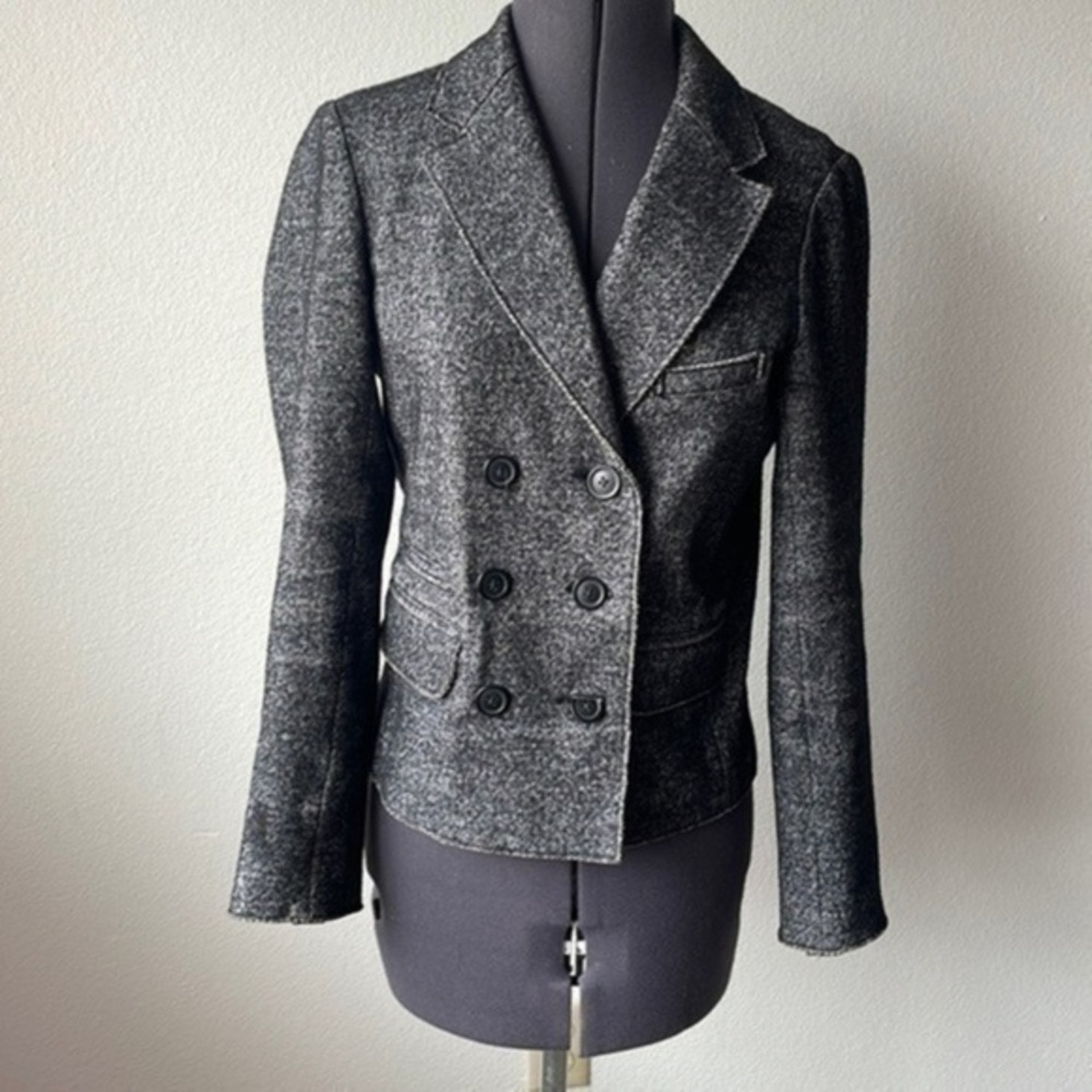 J. Crew jacket size 6 wool gray blazer career, distressed